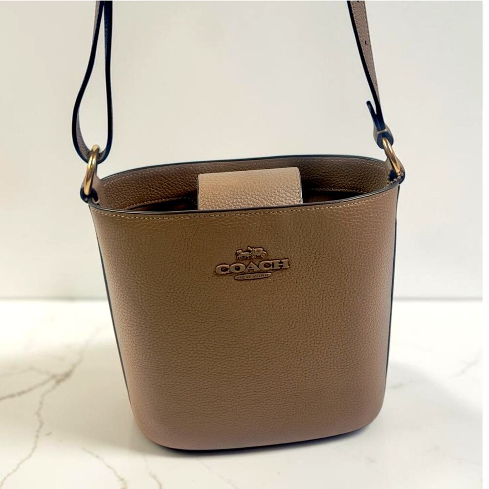Coach Beige Pebbled Leather Crossbody Bag~ 2024~ Dust Bag Included